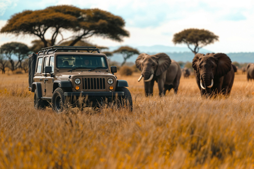 Guests on a luxury safari lodge experience